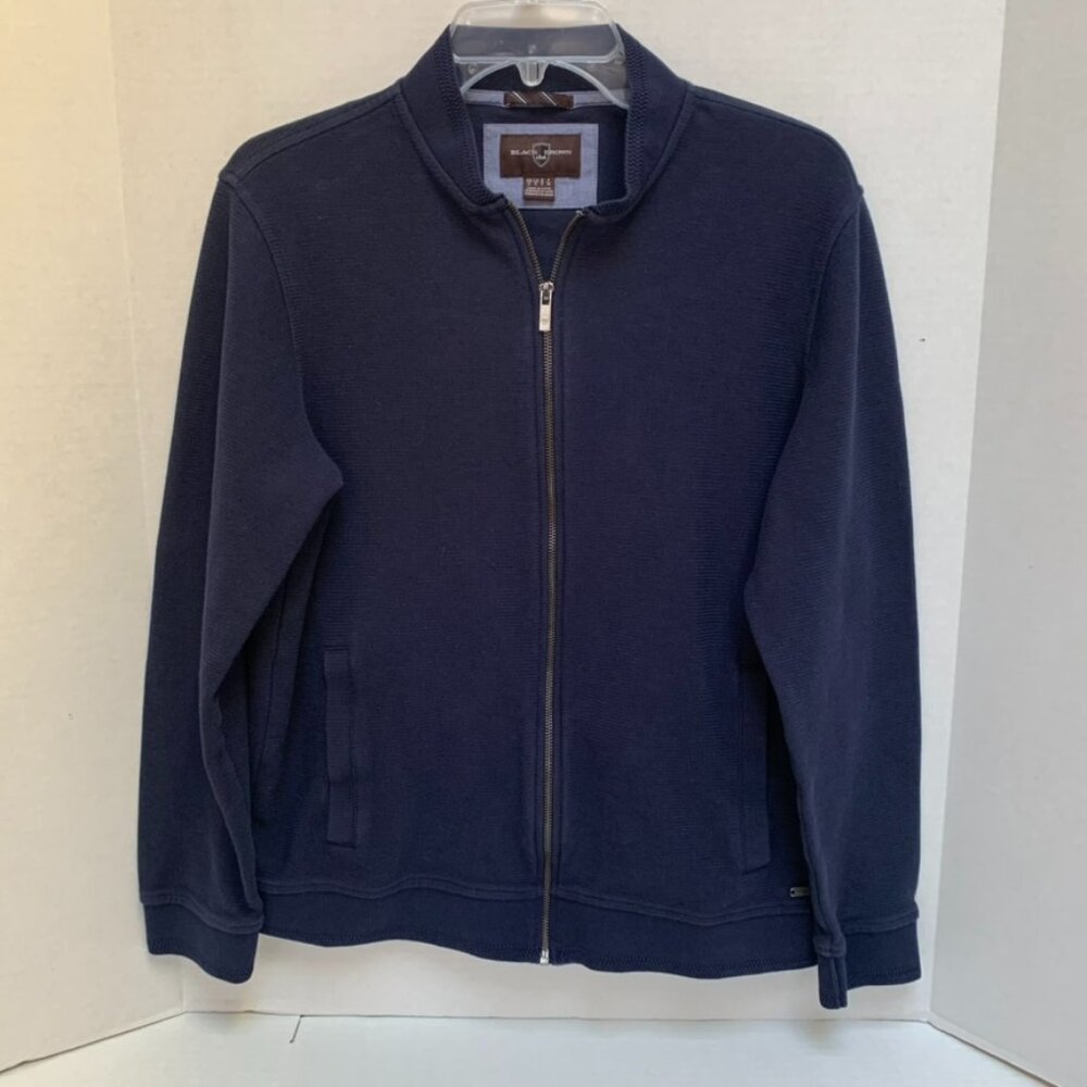 NWOT Black and Brown 1826 Mens Size Small Navy Blue Zippered Sweater Jacket
